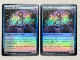 2x Lat-Nam Adept Foil MTG Karte, sehr gut erhalten