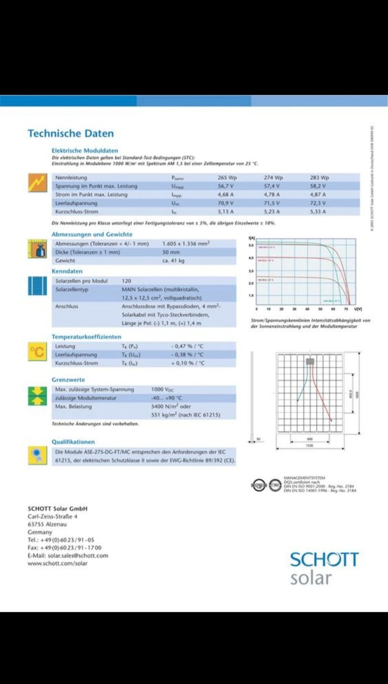 Dispositivi a energia solare: Solarmodul SCHOTT Solar 274W – Nuovo (secondo la descrizione) da Laupen ZH venduto da till_laupen 2