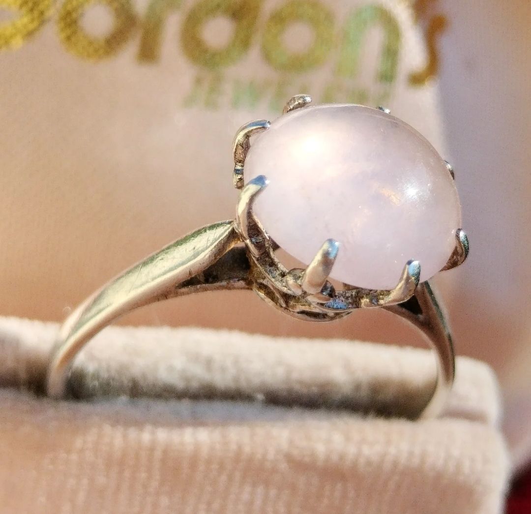 Anelli: Antiker Cabochon Rosenquarz Kronen Ring Silber – Usato da schwyz venduto da larry91sz 8