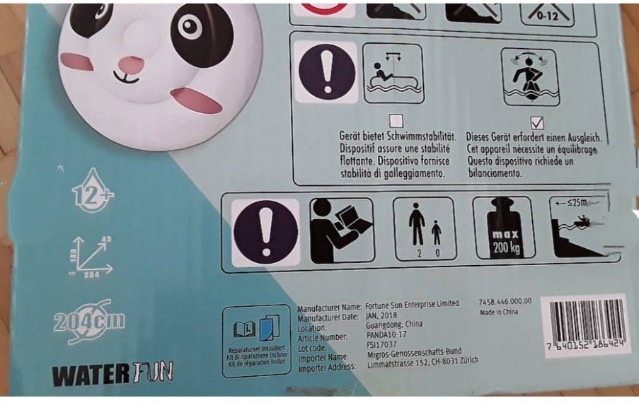 Salvagente: Riesige Luftmatratze Panda max 200kg – Nuovo e nell'imballaggio originale da Dagmersellen venduto da L.Ga. 1