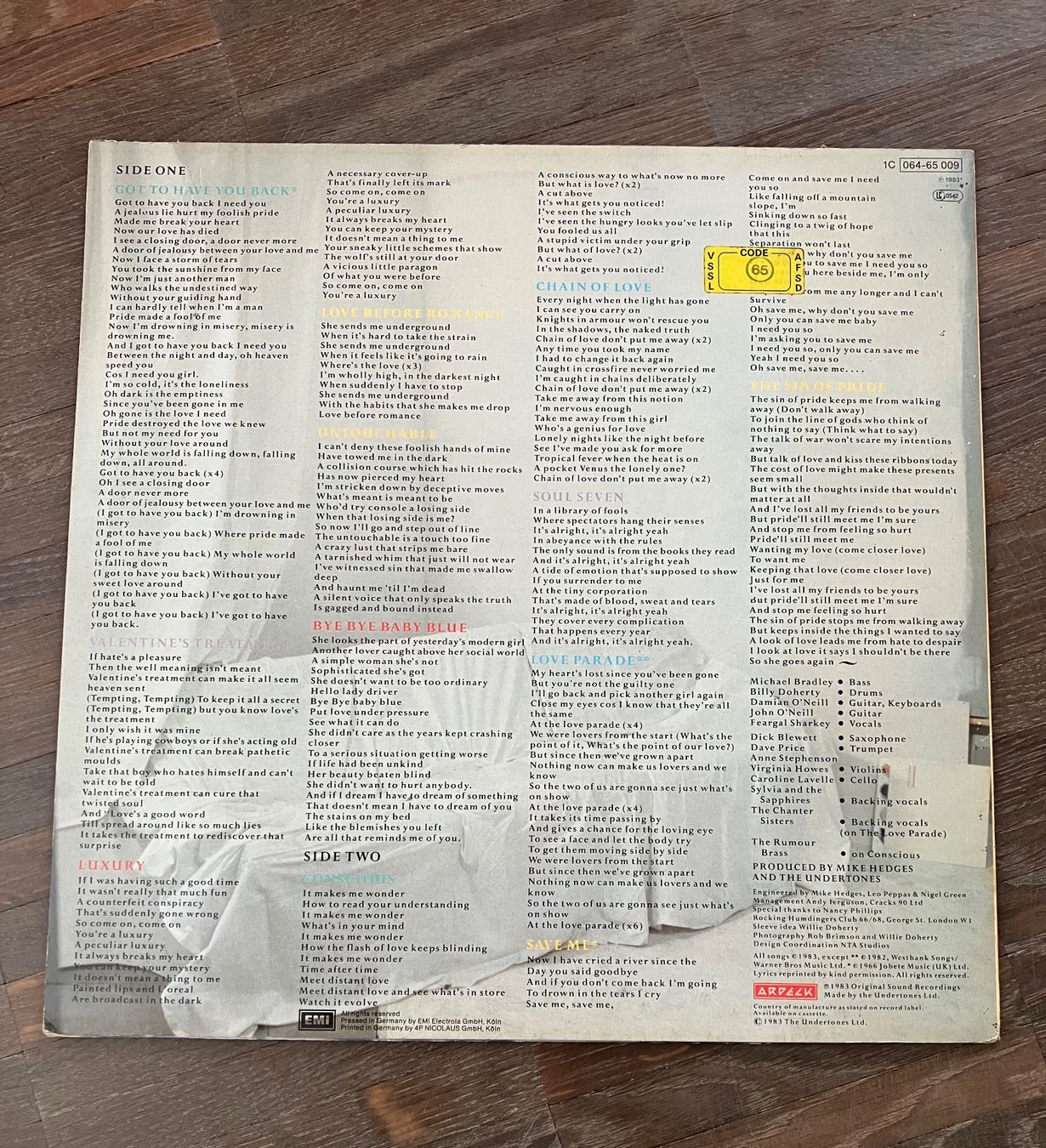 Dischi in vinile: THE UNDERTONES - SIN OF PRIDE – Usato da steffisburg venduto da Dstauffer 2