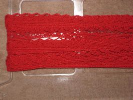 Baumwoll Häkelspitze rot 11mm breit
