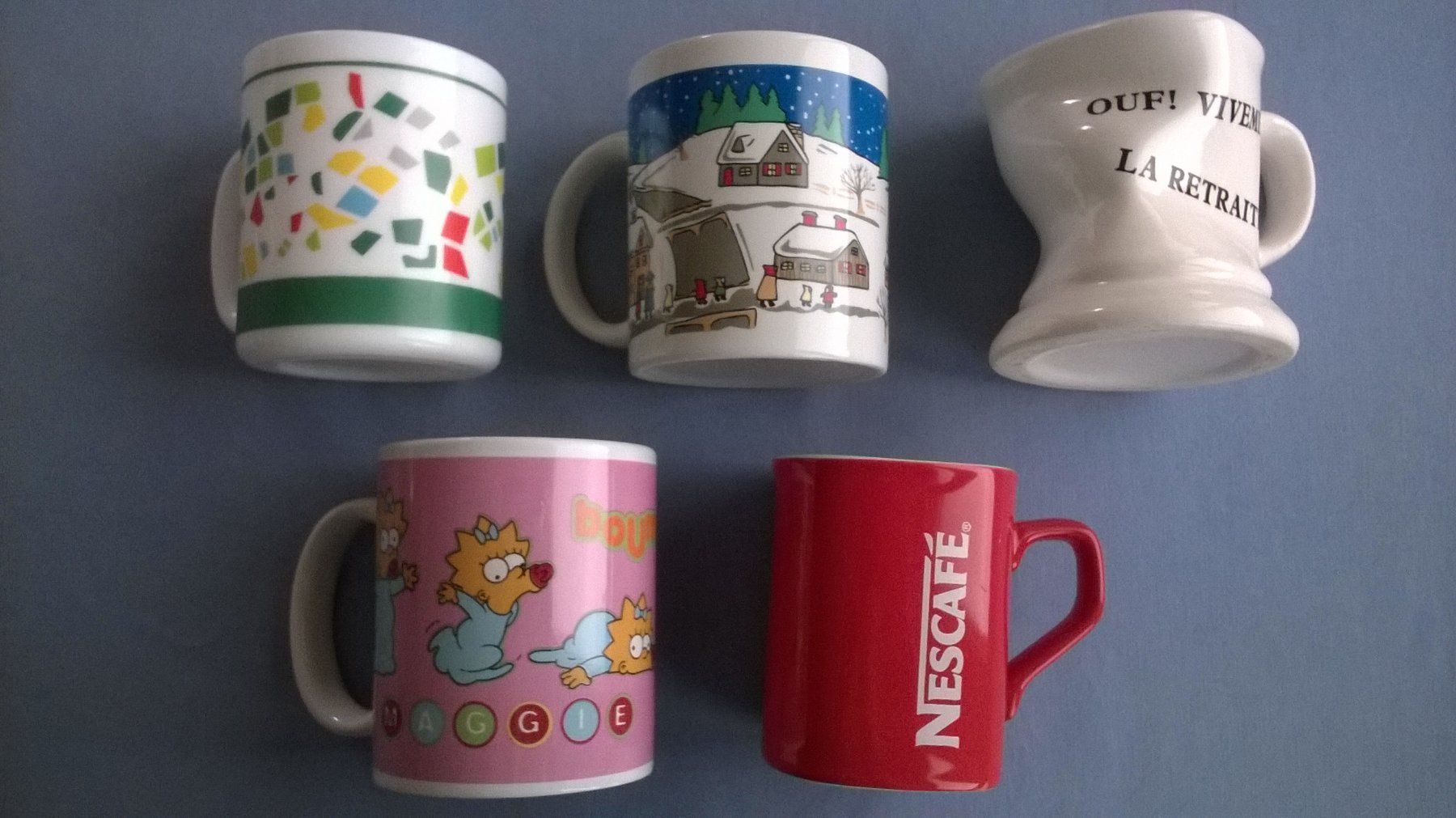Tassen: Mug 5 pces très bon état – Gebraucht aus Fontainemelon von cathare67