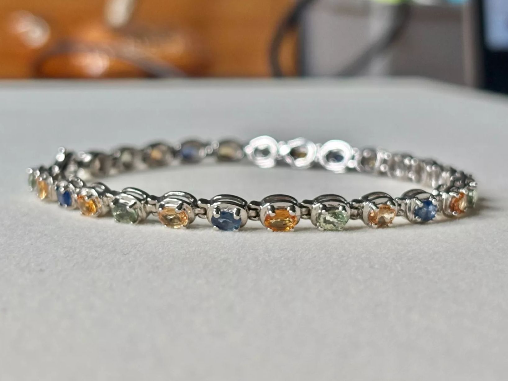 Bracciali & Braccialetti: Multi-Saphir Armband, Silber 925, 19.5 cm, (I103) – Nuovo (secondo la descrizione) da Brugg AG venduto da lau_9rvy 4