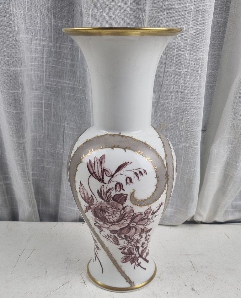 Thomas Vasen & Gefässe: Thomas Bavaria Vase von 1950 handbemalt – Gebraucht aus Flums von Flumsantik