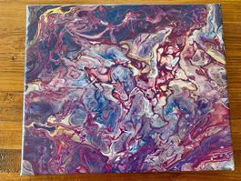 Ölgemälde Pouring 30 x 25 cm