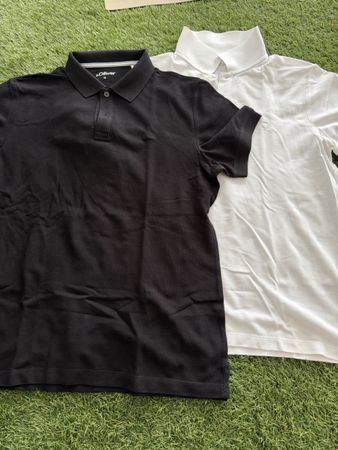 Lot de 2 polos s.Oliver, noir et blanc, taille M, parfait po