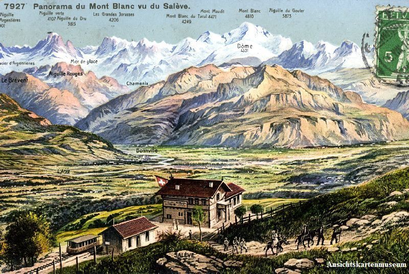 Cartoline postali: Salève - Mont Blanc + 1910 – Usato da Emmenbrücke venduto da teestube