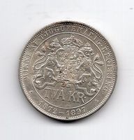 (1206) Schweden, 2 Kronen 1872-1897, Silber, stgl