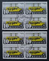 1937, Viererblöcke 210x + 210y gestempelt, Automobilpost