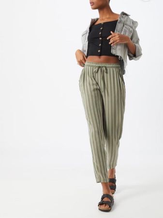 Sublevel Gr. XS gestreift grün Nadelstreifen Sommerhose Hose