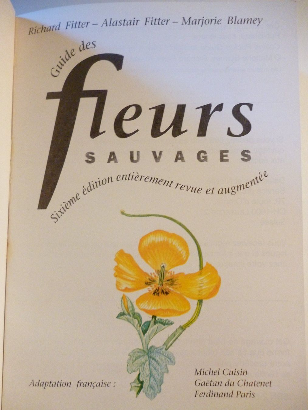 Libri: Guide des fleurs sauvages 6ème édition R.Fitter-A.Fitter... – Usato da Montreux venduto da dodeskaden 1