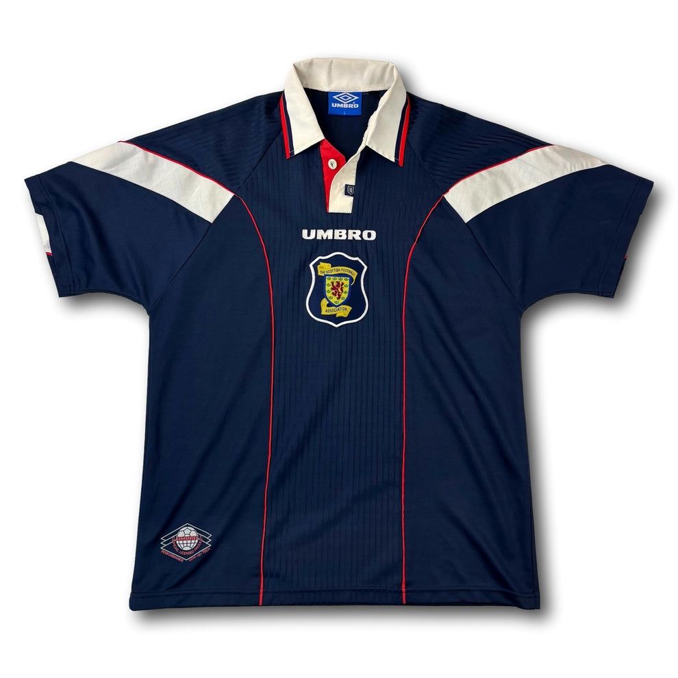 Canottiere & Pantaloni:  Schottland - 1996-98 - Heim - L - Umbro – Usato da Bolligen venduto da ToTheJerseyEquipment