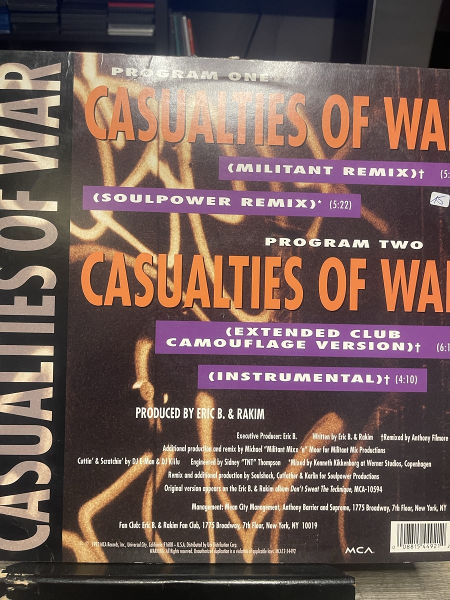 Dischi in vinile: Eric B & Rakim / Casualties of War – Nuovo (secondo la descrizione) da Dagmersellen venduto da stonefinger 1