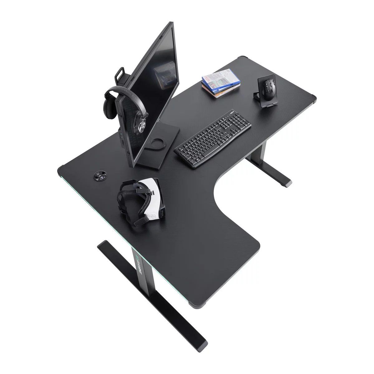 Scrivanie: Gamingtisch Schwarz ,140/75/60-100 cm – Nuovo e nell'imballaggio originale da Freienbach venduto da EASY_E