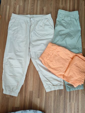 Gr. L. 3 farbige Sommerhosen, Stoffhosen, 3/4,  Gummibund