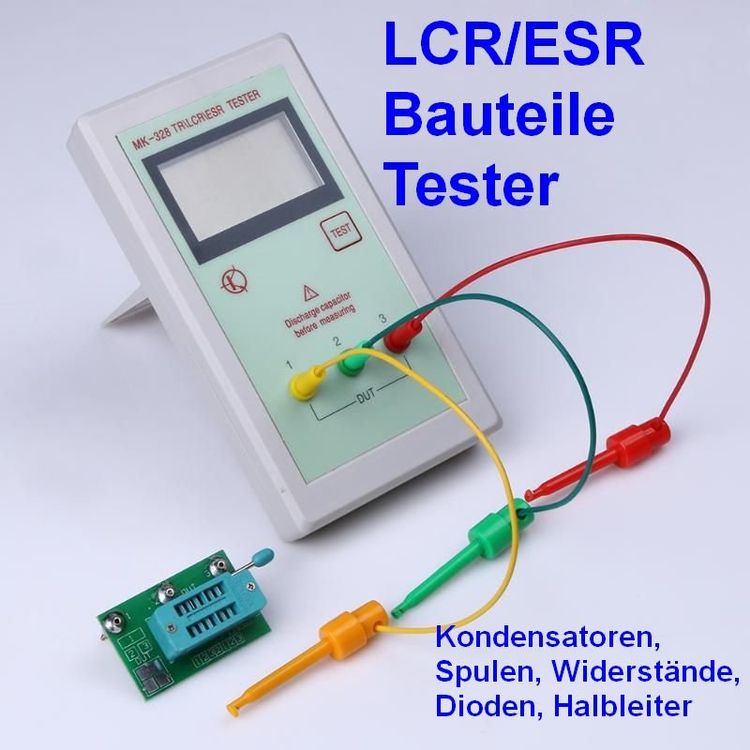HEIBTENY LCR-P1 Transistortester – 1,44-Zoll-Display, 300-mAh-Akku, Typ C, Misst Kapazität, Widerstand, Induktivität & Mehr