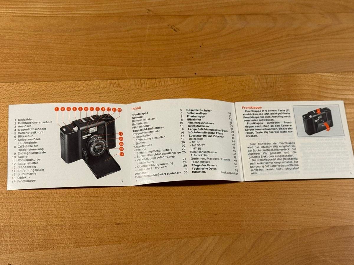 Minox Fotocamera: Minox 35 ML original Gebrauchsanleitung – Usato da Oberburg venduto da lajoe 1