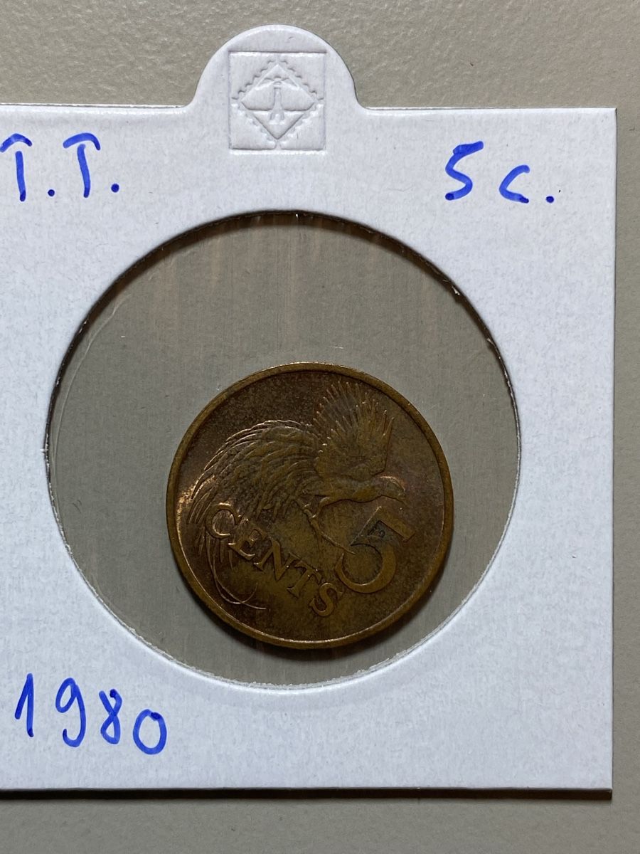 Alle Münzen: Trinité et Tobago - 5 cents - 1980 – Gebraucht aus Payerne von Mike1682