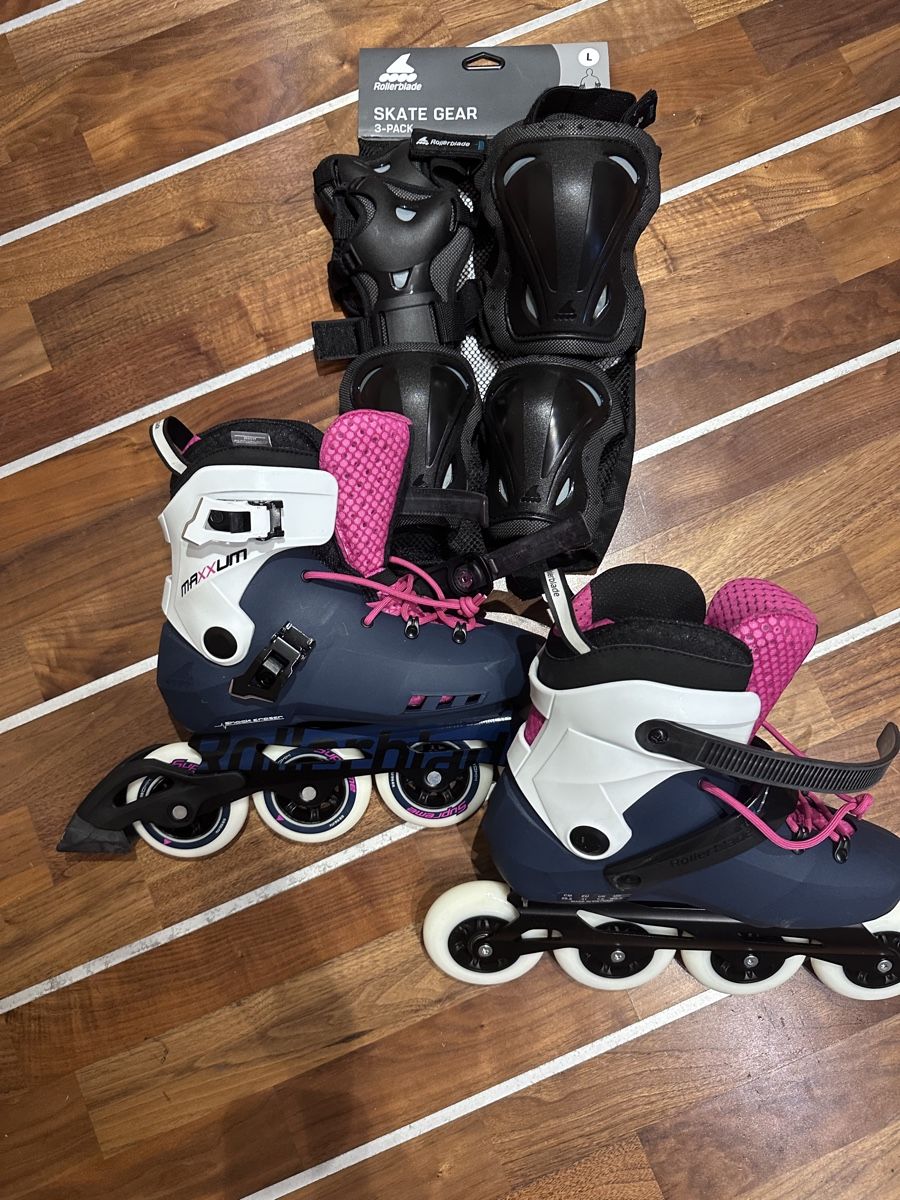 Inline-Skating & Rollschuhe: Rollerblade Maxxum Grösse 41 Inline Skates mit Schutzausrüst – Gebraucht aus Bülach von kit_y7zh