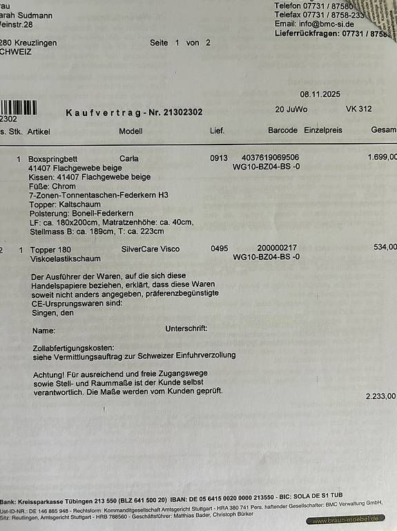 Letti: Boxspringbett 180x200cm mit Viscoelastikschaumtopper – Usato da Kreuzlingen venduto da BirrS 4