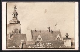 Eisleben, Graf Zeppelin über der Stadt