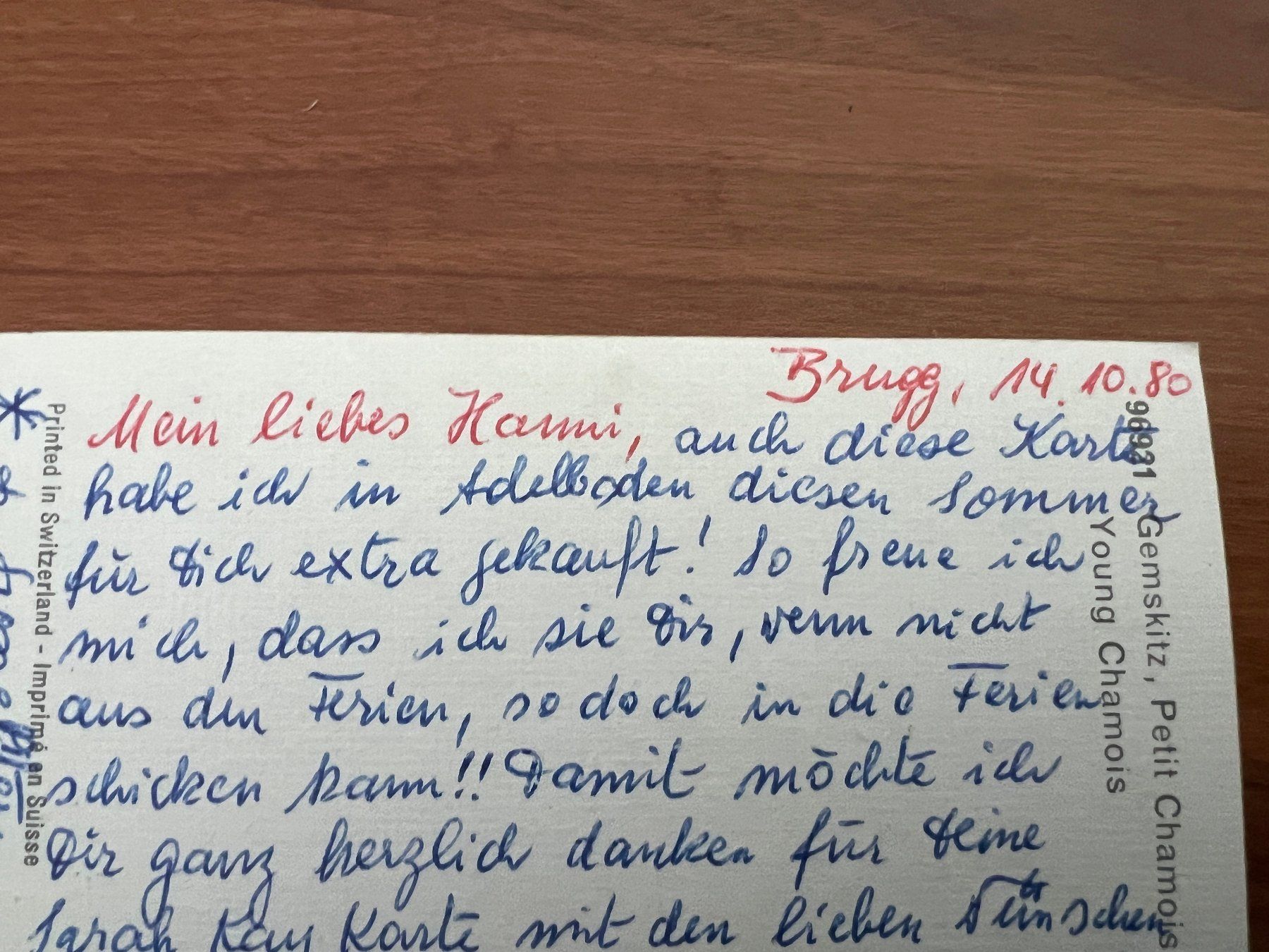 Cartoline postali: AK  1980 Gemskitz  (G2168) – Usato da Hinwil venduto da Sidi4 1