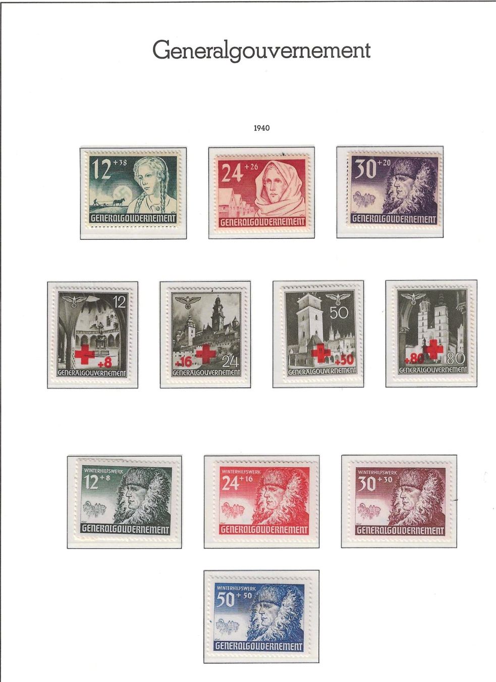 Alle Briefmarken: Sammlung  Generalgouvernement 1939/1940 – Neu (gemäss Beschreibung) aus Gümligen von Geniusbuy 8