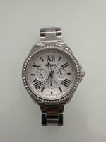Fossil Uhr Damenuhr silberfarben mit Zirkonia guter Zustand