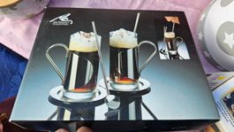 Set di tazze grandi vetro e metallo "The regency collection"