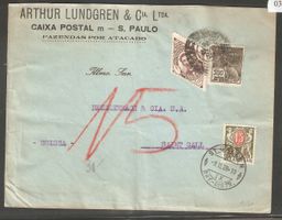 taxierter Brief Brasilien-St. Gallen