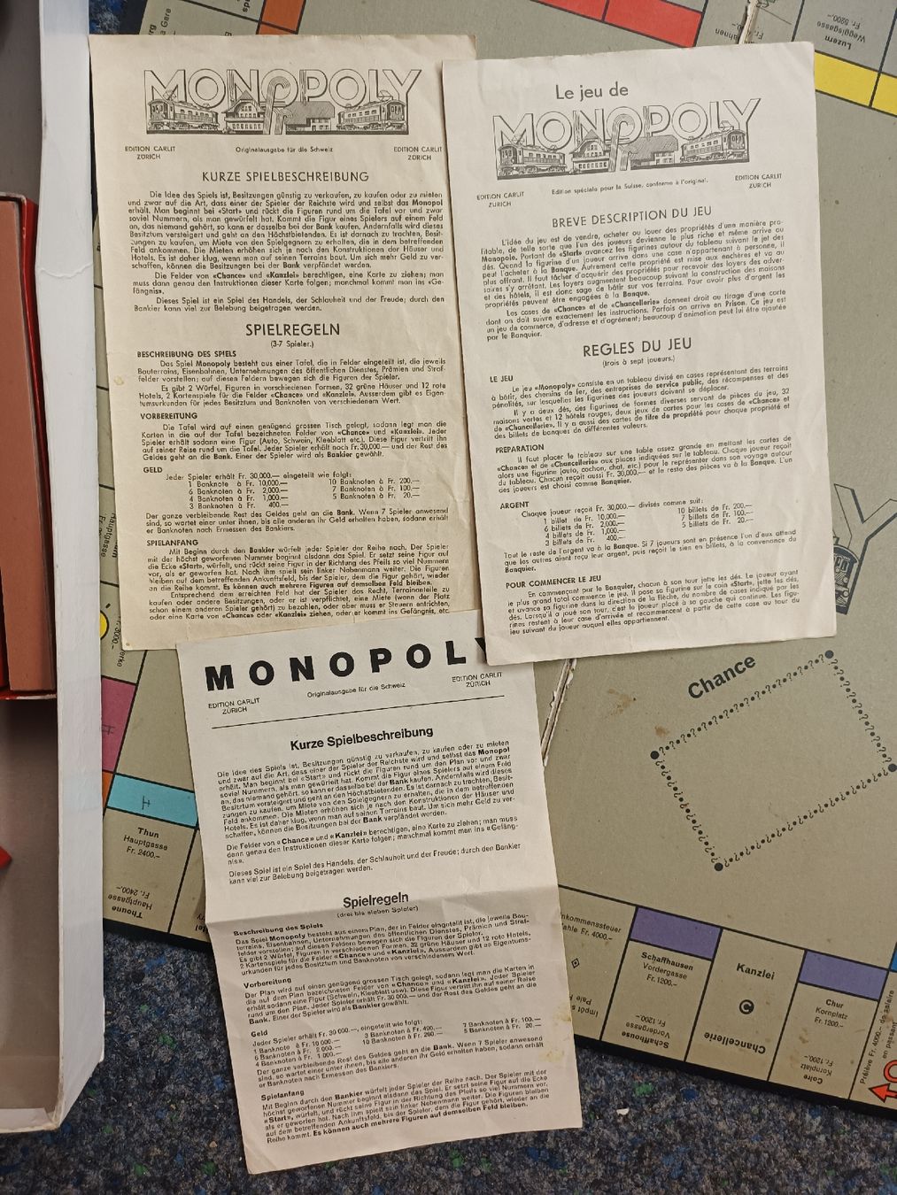 Giochi: Original Monopoly - Edition Carlit - Zürich – Usato da Pfäffikon ZH venduto da K-V-M 7