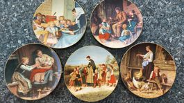 5 Sammelteller Albert Anker "Ankers Erbe" Porzellan 