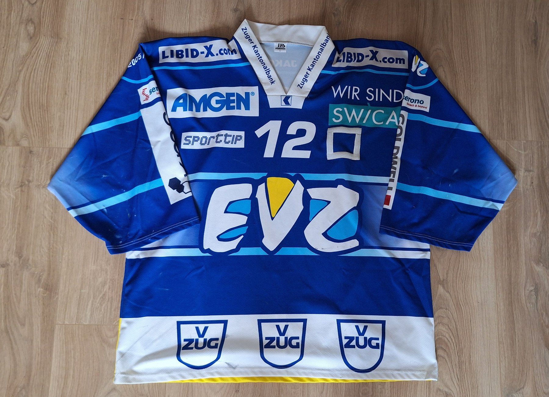 Jako Canottiere & Pantaloni: PATRICK DELLA ROSSA GAME WORN JERSEY 2005 - 2006 EV ZUG – Usato da Vufflens-la-Ville venduto da ClaudeGiroux1974 1