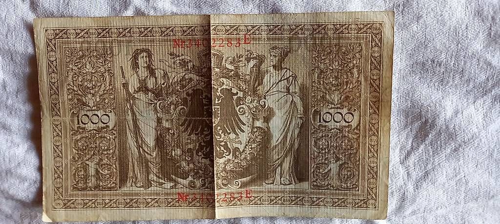 Banconote: Original Reichsbanknote 1000 Mark – Usato da Vaz/Obervaz venduto da martin2565 1