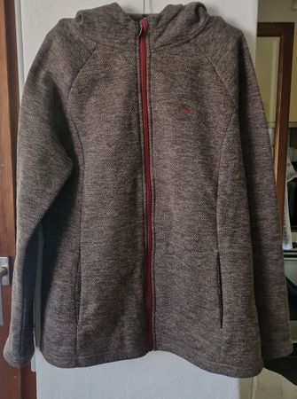 Fleecejacke mit Kapuze braun Grösse L