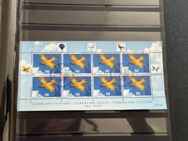 Kleinbogen mit Ausgabetag Stempel 13.03.2001 Bern Pro Aero