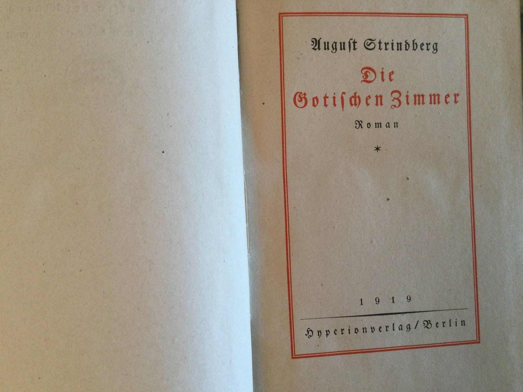 Libri: Strindberg, August, Die Gotischen Zimmer, 1919 – Usato da Luzern venduto da Einh0rn 3