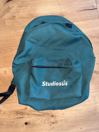Leichter Stoffrucksack Studiosus – Waldgrün, 90er-Stil