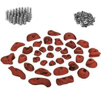 35 Klettergriffe Klettersteine rot