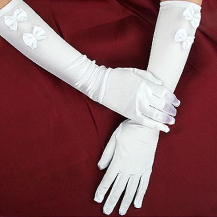 Spitzen Handschuhe Kurz Mit Schleife - Elegante Accessoires Für Besondere Anlässe