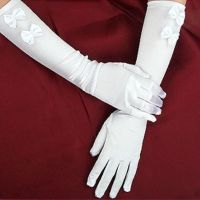 NEUE Weisse lange Handschuhe mit Masche - 220207