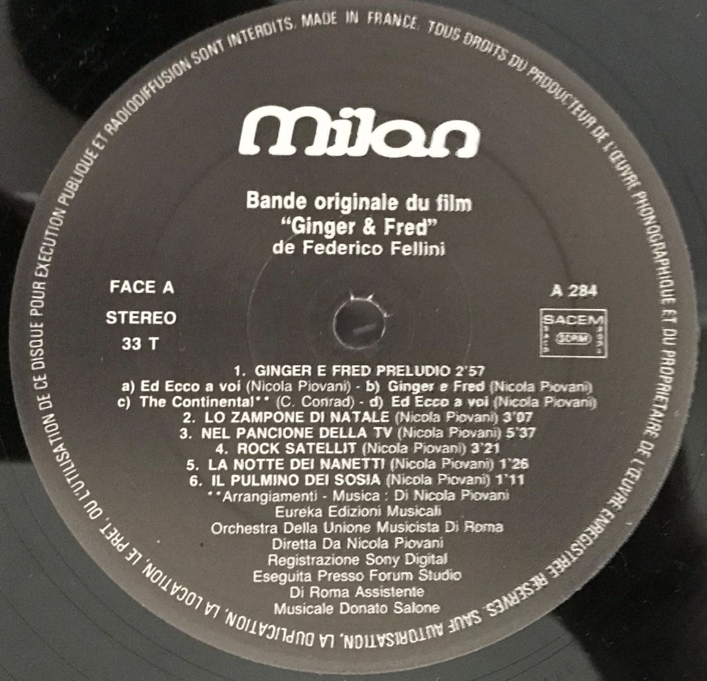 Schallplatten: B.O. DU FILM GINGER & FRED - 33 Tours – Gebraucht aus Bussigny von vinyl-pas-cher 2