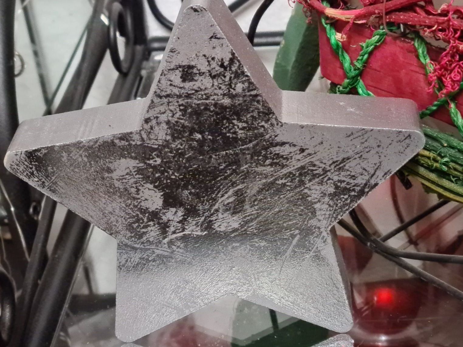 Tutte le decorazioni: Silbriger Holz Deko Weihnachtsstern 16cm – Nuovo e nell'imballaggio originale da Amriswil venduto da kleindeko 2