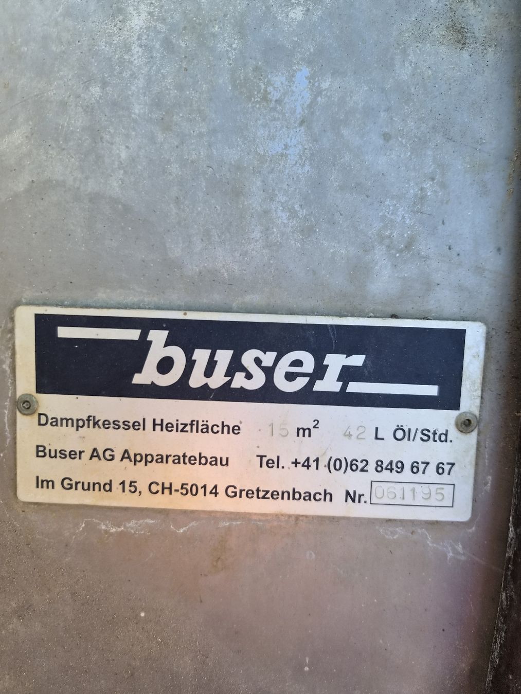 Pulitori a vapore: Buser Niederdruck-Dampfkessel Typ 500 E2 – Usato da Gurzelen venduto da ber_6zrq 1
