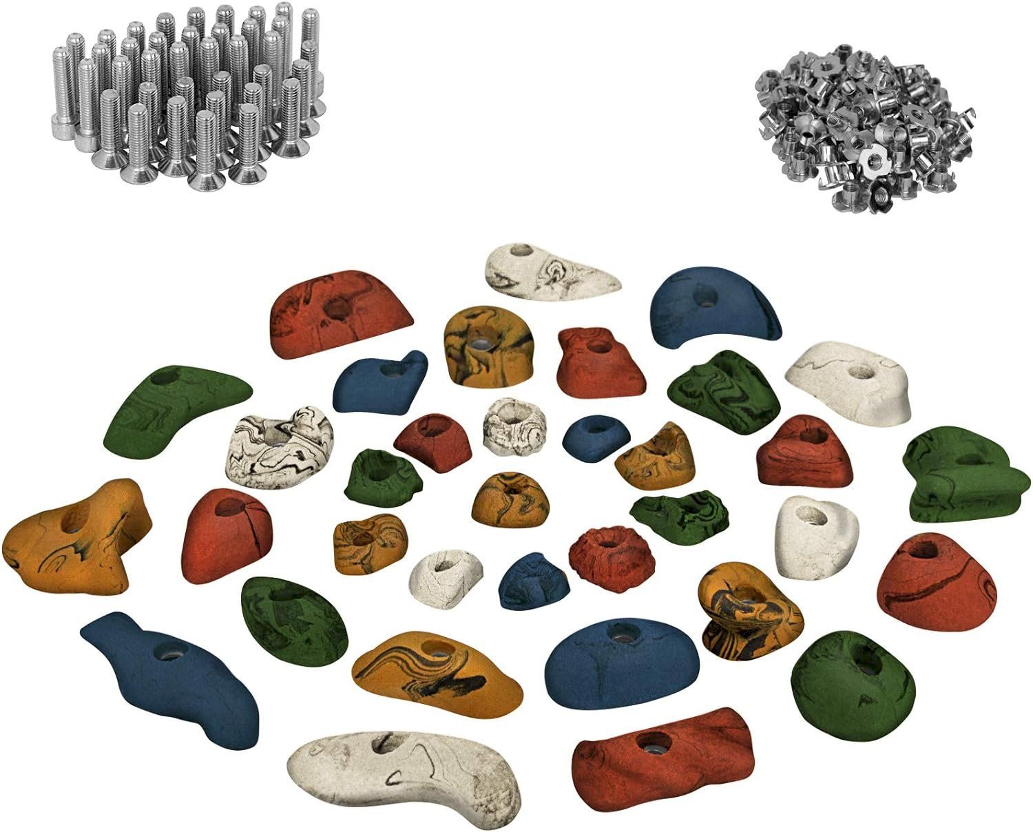 Pareti & prese d'arrampicata: 35 Klettergriffe bunt +Schrauben+Muttern – Nuovo e nell'imballaggio originale da Bottighofen venduto da zaap