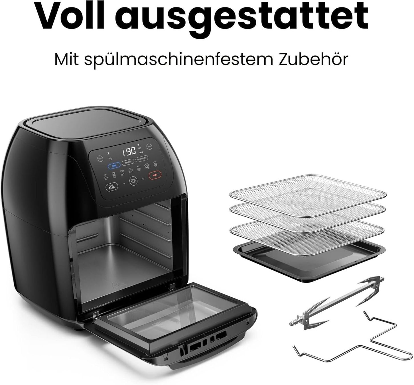 Elettrodomestici da cucina: Heissluftfritteuse Backofen 12 Liter mit Drehspiess – Nuovo e nell'imballaggio originale da St. Gallen venduto da sch_zsz7 8