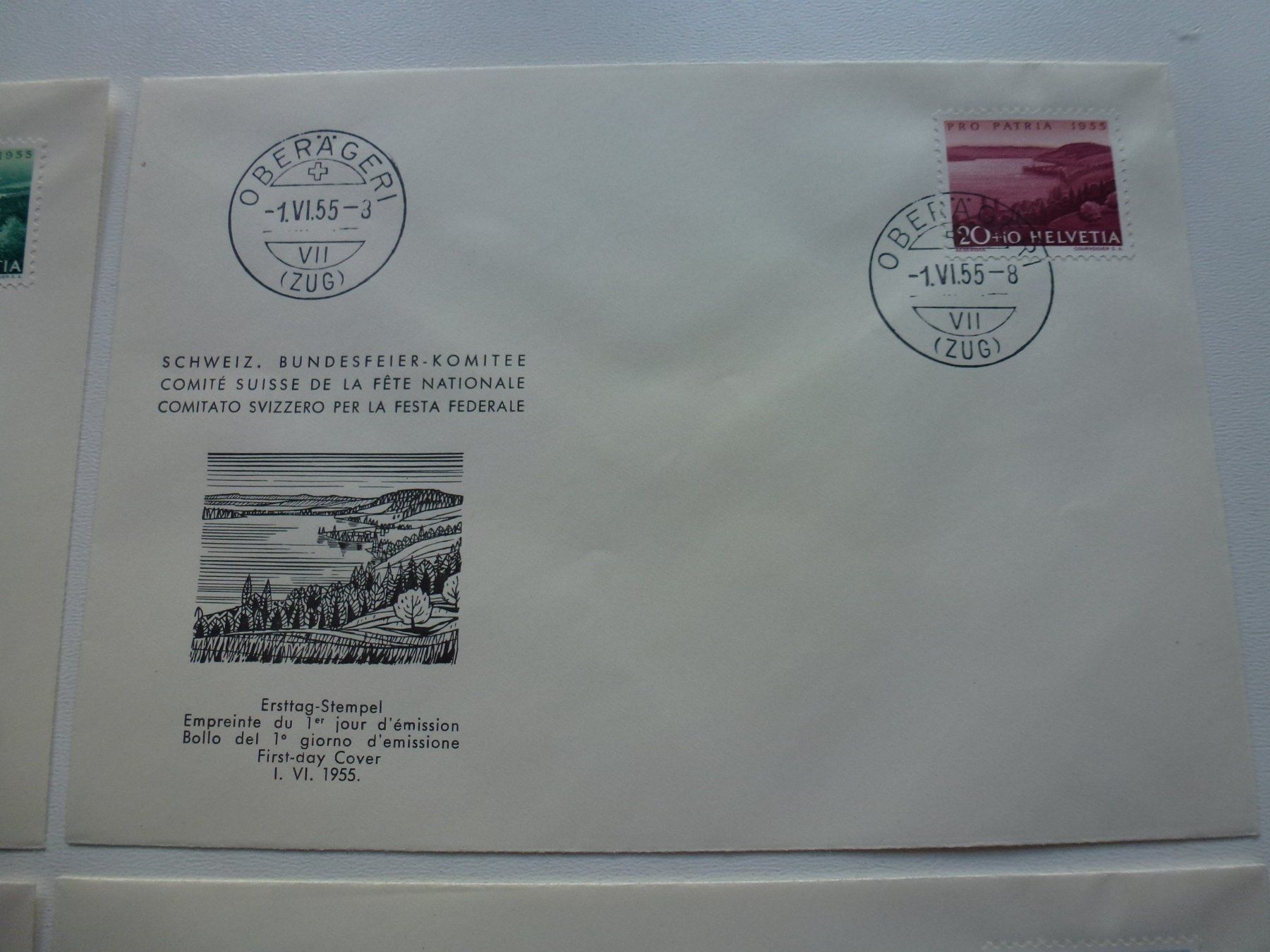 Alle Briefmarken: Pro Patria 1955 ++ 4 Komitee FDC ZNr. B72-B75 – Gebraucht aus Walkringen von Casablanca777 2