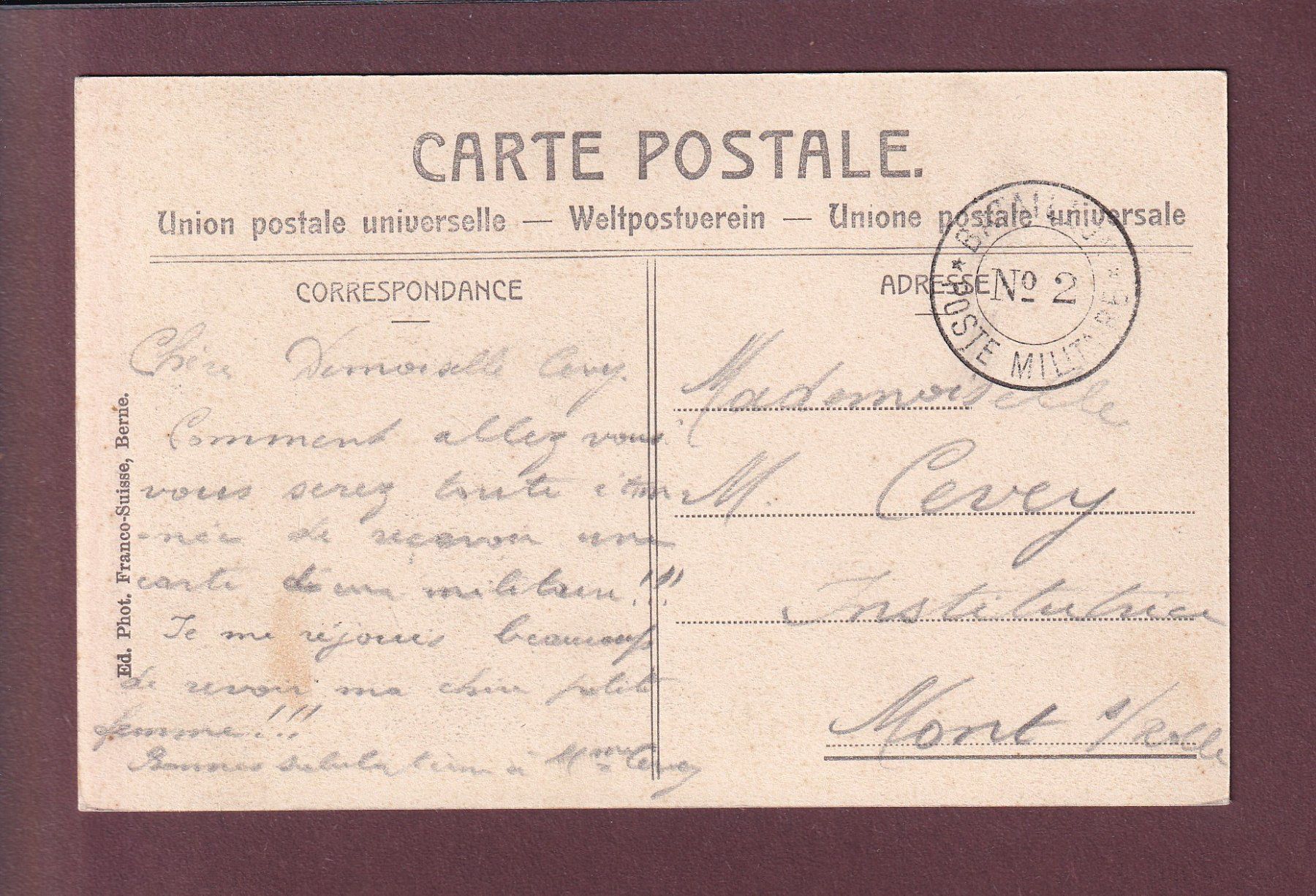 Cartoline postali: ROMONT - Entrée du Château - Feldpost – Usato da Pully venduto da nicecards 1