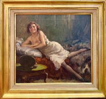 ATTILIO TORO (1892-1982) HULE SUR TOILE PORTRAIT DE FEMME